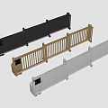 Public Facility Modern Safety Railings With Control Panels And Multiple Colors 3d model