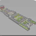 Ancient Chinese Traditional Architecture Complex With Courtyard Layout Overhanging Eaves And Green Plants
