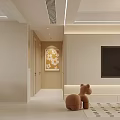 Modern Living and Dining Room With Cloud Pendant Light White Sofa Rug And Decorative Painting