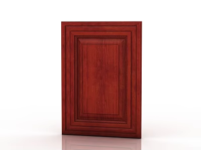 Red Wooden Double Door Cabinet Panel Design For Home Interior Decor 3d model