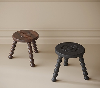 Modern Stool Shoe Changing Stool Wooden Stool 3d model