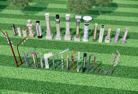 Landscape lamp garden lamp post 3d model