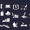 Book Scroll Quill Themed Decorative Wall Hangings With Classic Icon Designs