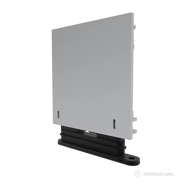 Gray Panel With Black Base And Mounting Holes For Installation Use 3d model 