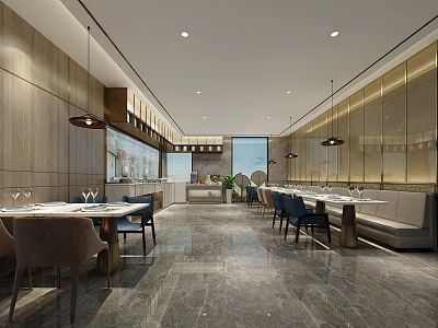 Modern Restaurant Hotel Buffet Restaurant 3d model