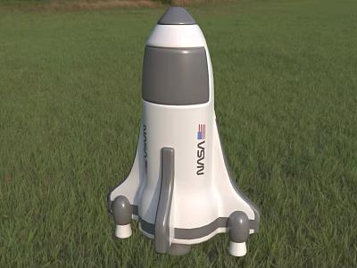 White Gray NASA Rocket Model Decorative Ornament Set for Home Desktop Decor 3d model