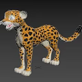 Playful 3D Cartoon Cheetah Character With Spotted Fur And Big Eyes Standing