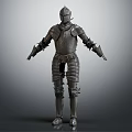 Detailed Medieval Full Body Armor With Helmet And Metallic Protective Plates
