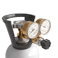 Industrial Gas Cylinder With Pressure Gauge And Control Valve For Storage Equipment