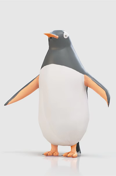 3D Reptile Figure With Olive Green Body And Orange Feet On Light Gray Background 3d model