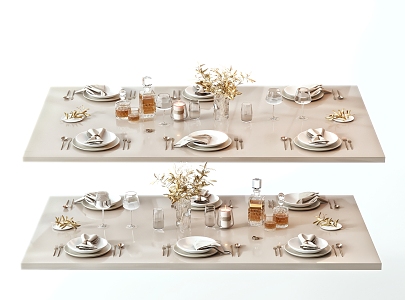 Modern Tableware Dinner Plate Tableware Combination 3d model