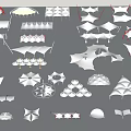 Tensile Membrane Structures With Various Modern Shapes And Architectural Design Features 3d model