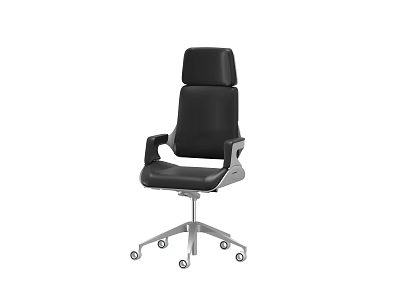 Black High Back Ergonomic Office Chair With Armrests And Swivel Wheels 3d model