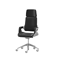 Black High Back Ergonomic Office Chair With Armrests And Swivel Wheels 3d model