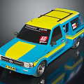Blue Yellow Striped Van Featuring Madagascar Loving Text And HF Logo