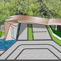 Modern Geometric Entrance Gate Design With Surrounding Trees And Greenery Paving