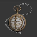 Vintage Gold Pocket Watch with Intricate Skeleton Design and Chain Accessory