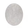 Circular Abstract Painting With Intricate Wavy Lines And Textured Neutral Surface