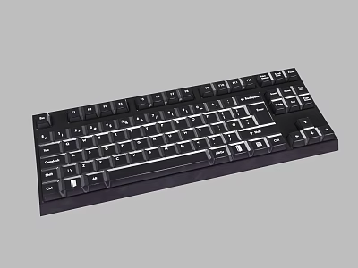 Durable Black Wired Full Size Computer Keyboard With Standard Layout For Office And Home Use 3d model