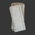 Neatly Stacked Bricks with Textured Surfaces on Dark Reflective Background