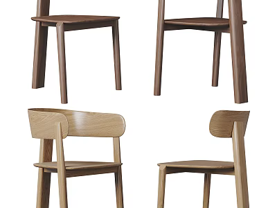 Minimalist Wooden Leisure Chairs With Modern Design And Natural Wood Tones 3d model