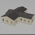 Residential House Design With Multiple Gabled Roofs Light Colored Exterior And Windows