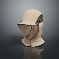 Beige Protective Hood With Transparent Face Shield For Daily Living Supplies