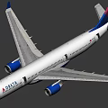 Delta Commercial Airliner White Body With Blue Engines And Red Blue Tail Livery