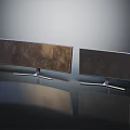 Modern Computer Monitors Ultrawide and Standard Widescreen on Black Smooth Desk with Silver Metal Stands