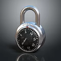 Secure Commercial Combination Padlock With Durable Metal Dial And Business Security Functionality 3d model