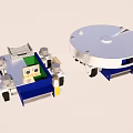 Small Mobile Daily Electrical Appliance Featuring Metal Casing Wheels and Green Circuit Board Components