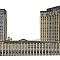 Hotel Building Design Featuring Two Tall Towers With Connecting Glass Roof Structure