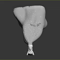 Mystical Game and Movie Character With Transparent Body Small White Figure And Floating Particles On Dark Background