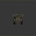 Military Camouflage Transport Truck With Green Canvas Cargo Bed And Six Wheels