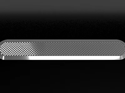 Sleek Metal Strip With Perforated Grid Texture And Silver Edge On Black Background 3d model