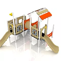 Children'slide outdoor slide children's combined slide combined slide PE board slide 3d model