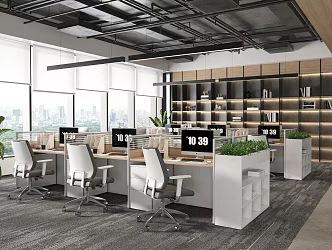 modern public office area public office 3d model