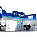 Glory Sky Modern Exhibition Booth With Blue Design Professional Staff And Display Area