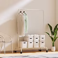 Modern Clothes Hanger Simple Clothes Rack Storage Box 3d model