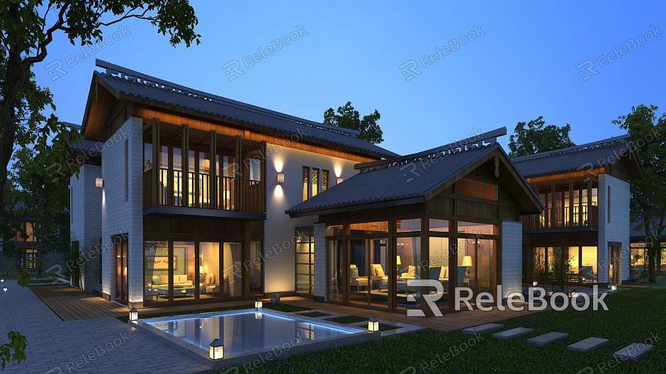 New Chinese-style single-family villa townhouse model