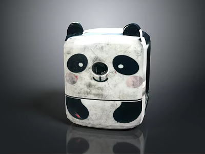 Panda Shaped Single Sofa With Black And White Color And Cute Facial Features 3d model