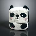 Panda Shaped Single Sofa With Black And White Color And Cute Facial Features