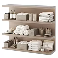 Neat Bathroom Shelves With Towels And Storage Accessories