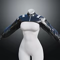 Black Leather Jacket With Zipper Closure White Shoulder Stripes And Long Sleeves