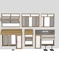 Modern folding window Internet popular folding window upper and lower folding window door head facade awning 3d model