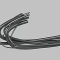 Black Metal Pipes Curved And Stacked On Gray Background With Metallic Shine