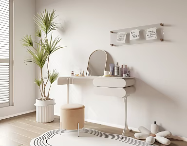 Dressing Table Dressing Table Wall Decoration Cosmetic Potted Plant 3d model