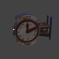 Vintage City Time Clock With Roman Numerals And Rustic Metal Frame