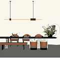 New Chinese Tea Table and Chair Combination 3d model