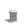 Traditional Garden Wall Design With Ornate Roof And Relief Carvings On Brick Base